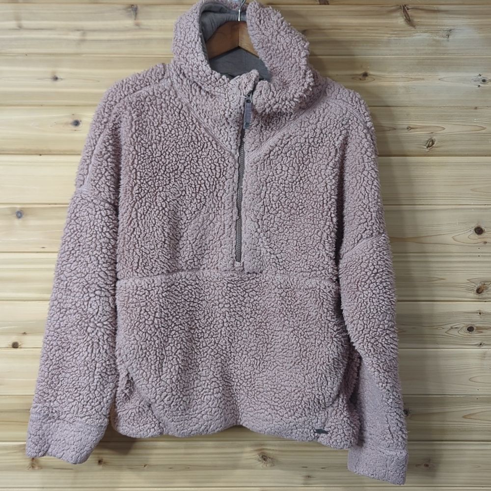 Prana Top Womens Large Pink‎ Sherpa Fleece Pullover